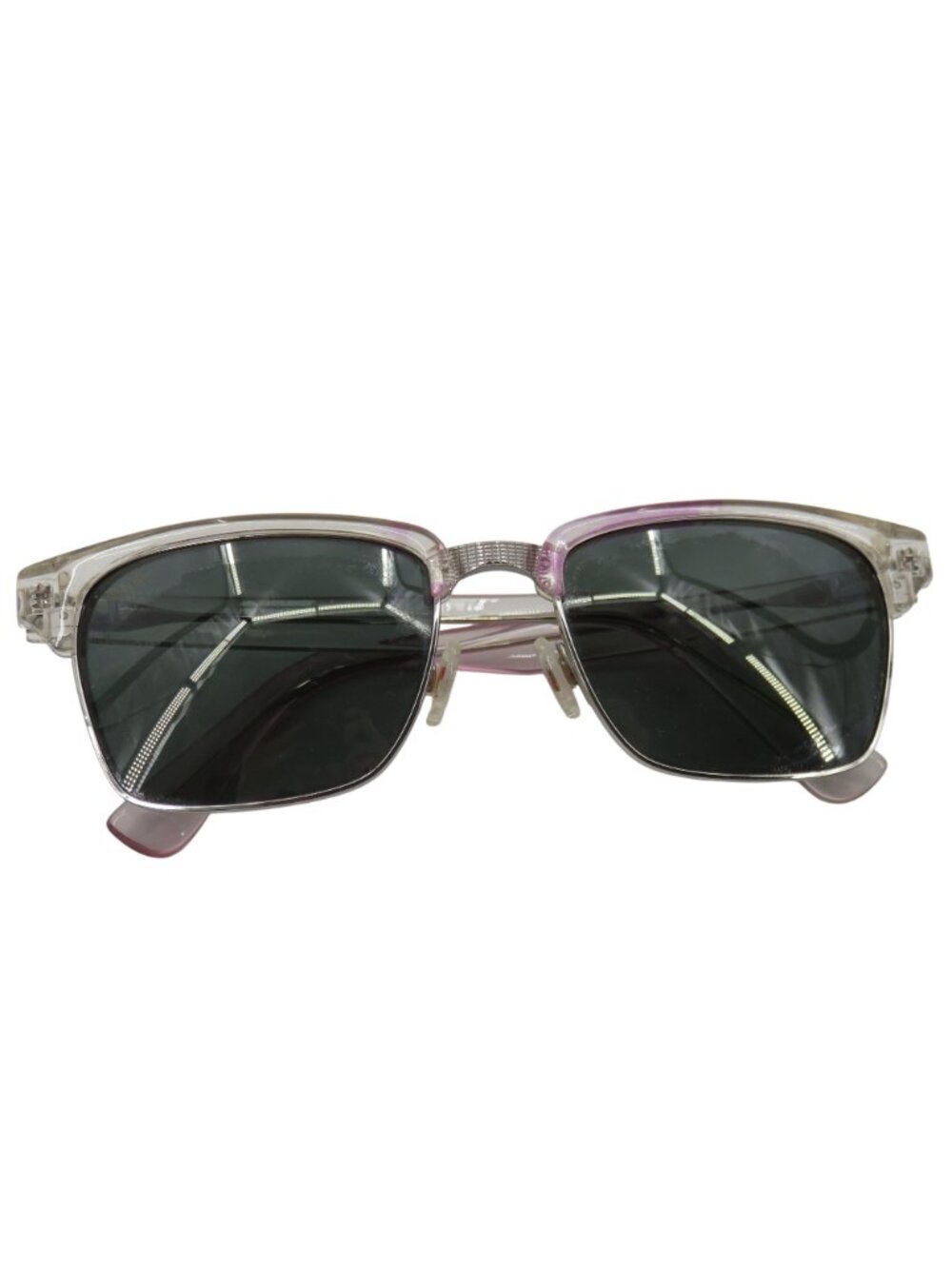 Maui Jim KAWIKA Clear Pink Silver Tone Accent Sunglasses Unisex MJ-257-05CR - Picture 4 of 16